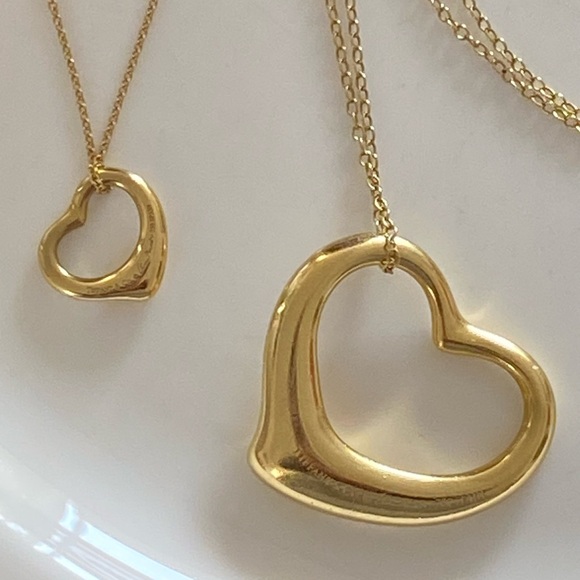Tiffany 18k Gold Elsa Peretti XL Open Heart Necklace - Picture 7 of 12